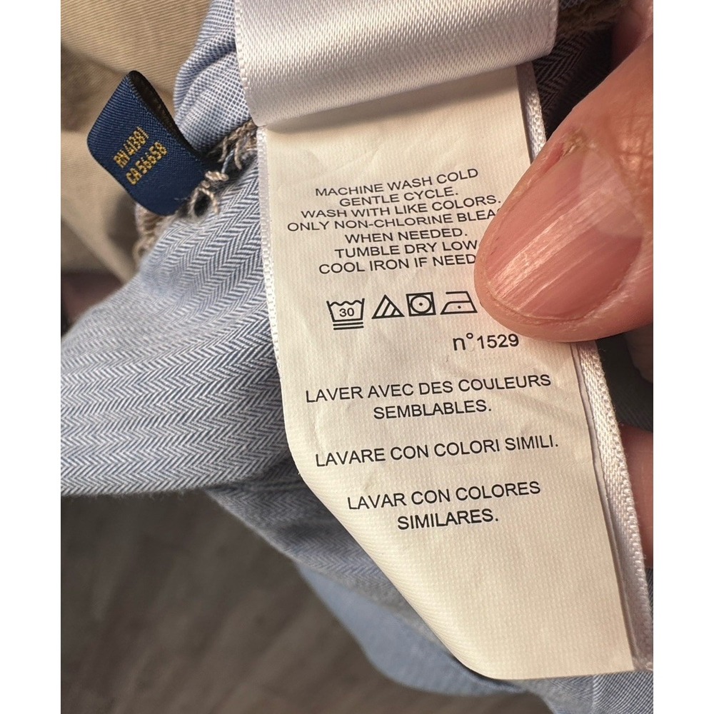 Mens Polo Ralph Lauren Stretch‎ Straight Fit Pants Chino Kakie 36x34 - Picture 6 of 11